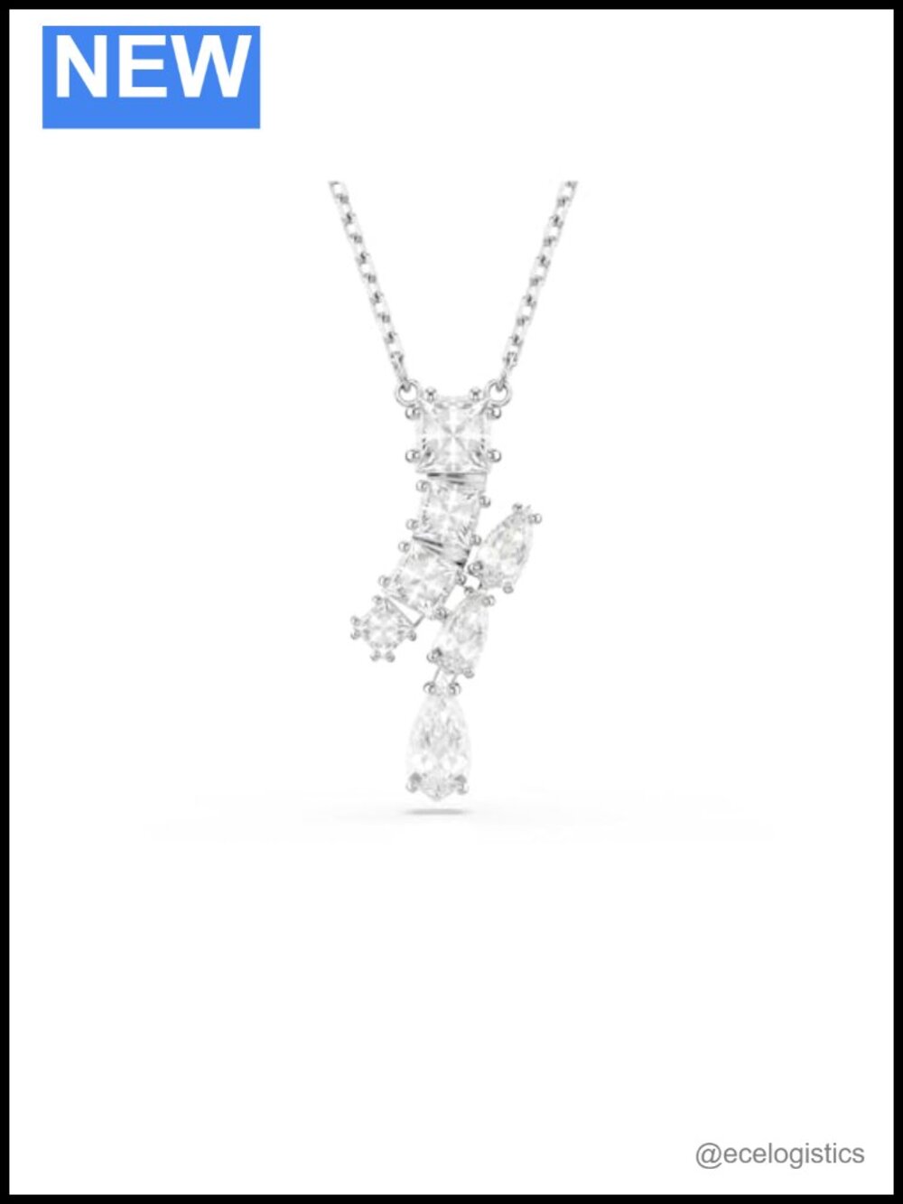 Matrix Pendant Necklace Rhodium Plated with Swarovski Zirconia